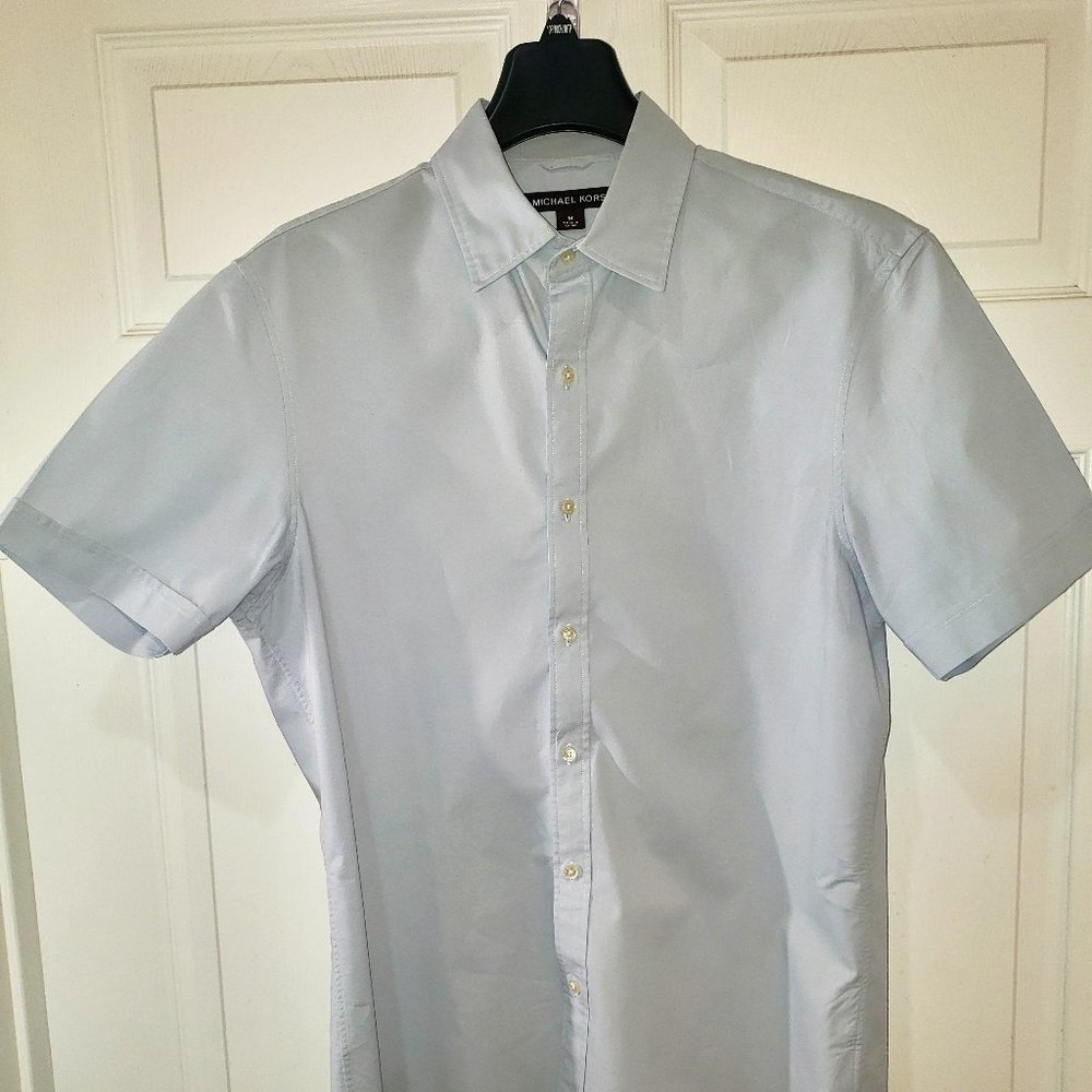 Michael Kors Button Down Short Sleeve Shirt (M) Gray